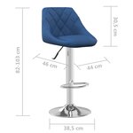 vidaXL Tabouret de bar Bleu Velours