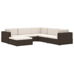 vidaXL Chaise d'angle 1 pc et coussins Résine tressée Noir