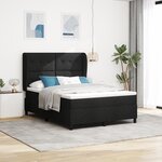 Lit Box Spring vidaXL avec Matelas Noir 140x190 cm Tissu