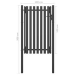vidaXL Portail de clôture de jardin Acier 1x2 m Anthracite