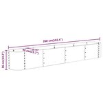vidaXL Lit surélevé de jardin Acier enduit de poudre 260x40x36 cm gris