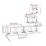 vidaXL Ensemble de meubles TV 4 Pièces Chêne sonoma Bois d'ingénierie