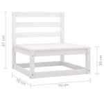 vidaXL Canapés centraux de jardin 2 Pièces blanc bois de pin massif