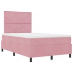 Lit Box Spring vidaXL avec Matelas Rose 120x200 cm Velours