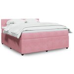 vidaXL Sommier à lattes de lit avec matelas Rose 180x200 cm Velours