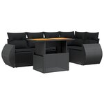 vidaXL Salon de jardin 6 Pièces avec coussins noir résine tressée