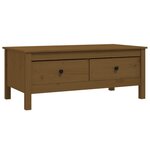 vidaXL Table basse Marron miel 100x50x40 cm Bois massif de pin