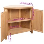 vidaXL Armoire d'angle 80 x 33 5 x 78 cm Bois de chêne massif