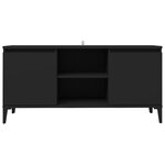 vidaXL Meuble TV avec pieds en métal Noir 103 5x35x50 cm