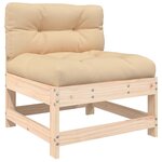 vidaXL Salon de jardin 3 Pièces avec coussins bois massif