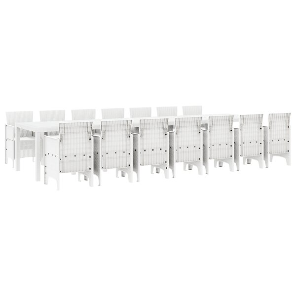 vidaXL Ensemble de salle à manger de jardin 15 pièces Blanc Rotin Synthétique