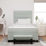 vidaXL Lit à ressort avec matelas et banc Gris clair 120x200 cm Velours