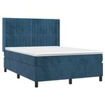 vidaXL Sommier à lattes de lit matelas et LED Bleu foncé 140x200 cm