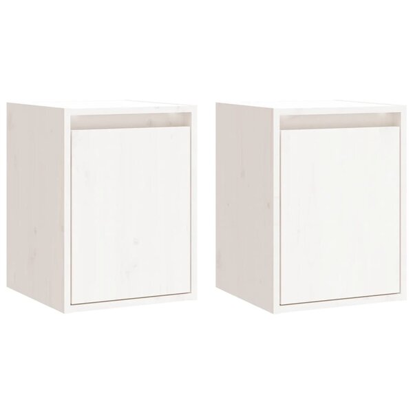 vidaXL Armoires murales 2 Pièces Blanc 30x30x40 cm Bois de pin massif
