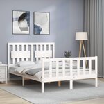 vidaXL Cadre de lit sans matelas blanc 140x190 cm bois de pin massif