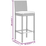 vidaXL Ensemble de bar de jardin 5 Pièces avec coussins noir poly rotin
