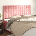 vidaXL Têtes de lit 4 Pièces Rose 80x5x78/88 cm Velours