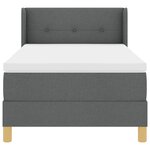vidaXL Lit à ressorts avec matelas gris foncé 90x200 cm en tissu