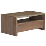 vidaXL Table basse Acacia massif Bord assorti 90x50x40 cm Gris