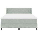 vidaXL Lit à ressorts avec matelas en gris clair  140x190 cm  Velours