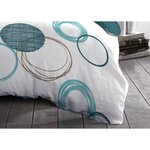 Parure de couette - couette 140 x 200 cm + 2 taies d'oreiller 63 x 63 cm - Bleu canard