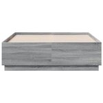 vidaXL Cadre de lit sans matelas sonoma gris 135x190 cm