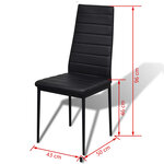 vidaXL Ensemble de table pour salle à manger cinq pièces noir