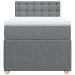 vidaXL Sommier à lattes de lit avec matelas gris clair 80x200 cm tissu