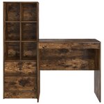 Bureau vidaXL avec rangement chêne fumé en bois d'ingénierie