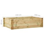 vidaXL Lit surélevé 150x100x40 cm bois imprégné