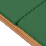 vidaXL Chaise longue avec coussin Bois de teck solide Vert
