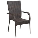 vidaXL Ensemble de Dîner de Jardin 7 Pièces Marron Rattan Poly