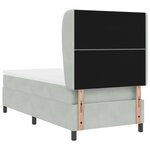 Lit Box Spring vidaXL avec matelas Gris clair 90x200 cm Velours