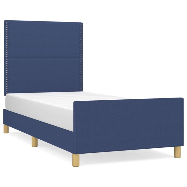 vidaXL Cadre de lit sans matelas bleu 100x200 cm tissu