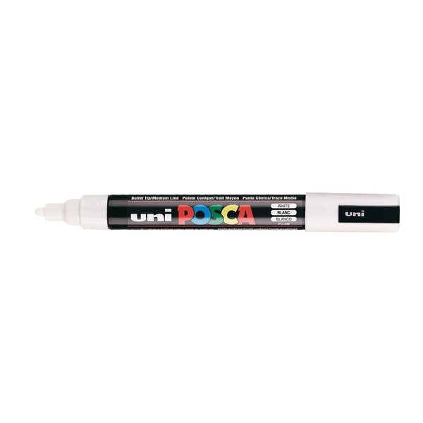Marqueur pointe conique moyenne posca pc5m 1 8 - 2 5mm blanc x 12 posca