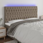 vidaXL Tête de lit à LED Taupe 180x7x118/128 cm Tissu