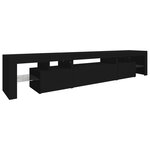 vidaXL Meuble TV avec lumières LED Noir 215x36 5x40 cm