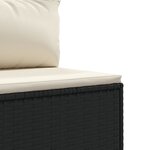 vidaXL Salon de jardin 6 Pièces avec coussins Noir Résine tressée
