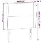 vidaXL Tête de lit avec oreilles Noir 83x23x118/128 cm Tissu