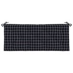 vidaXL Coussins de banc de jardin lot de 2 carreaux noir 120x50x7 cm