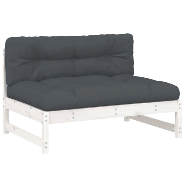 vidaXL Canapé central 120x80 cm blanc bois de pin massif