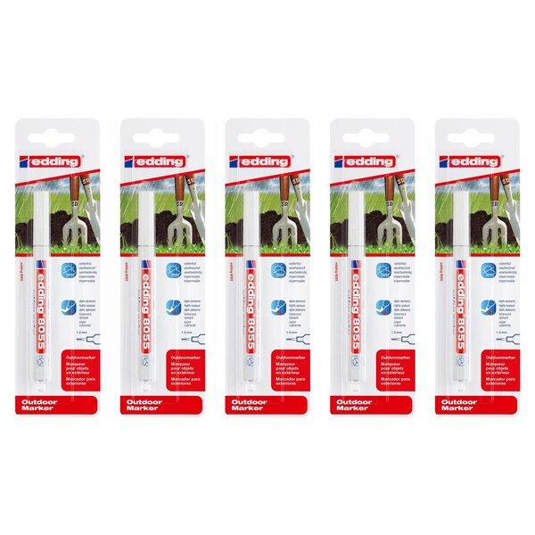 Marqueur d'extérieur 8055 blister de 1 blanc 1-2 mm x 5 EDDING