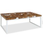 vidaXL Table basse Teck Résine 110x60x40 cm