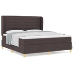 lit box spring vidaXL avec matelas marron foncé 180x200 cm en tissu