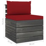 vidaXL Salon palette de jardin 2 Pièces avec coussins Bois de pin massif