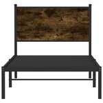 vidaXL Cadre de lit en métal sans matelas chêne fumé 90x190 cm