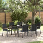 vidaXL Ensemble de salle à manger de jardin 7 pièces en textilène noir et acier