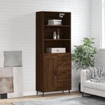 vidaXL Buffet haut Chêne marron 69 5x34x180 cm Bois d'ingénierie