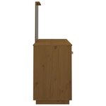 vidaXL Ensemble de coiffeuse et miroir Marron miel Bois de pin solide