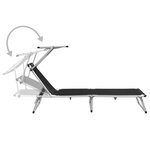 vidaXL Chaises longues pliables et toit lot de 2 Aluminium textilène